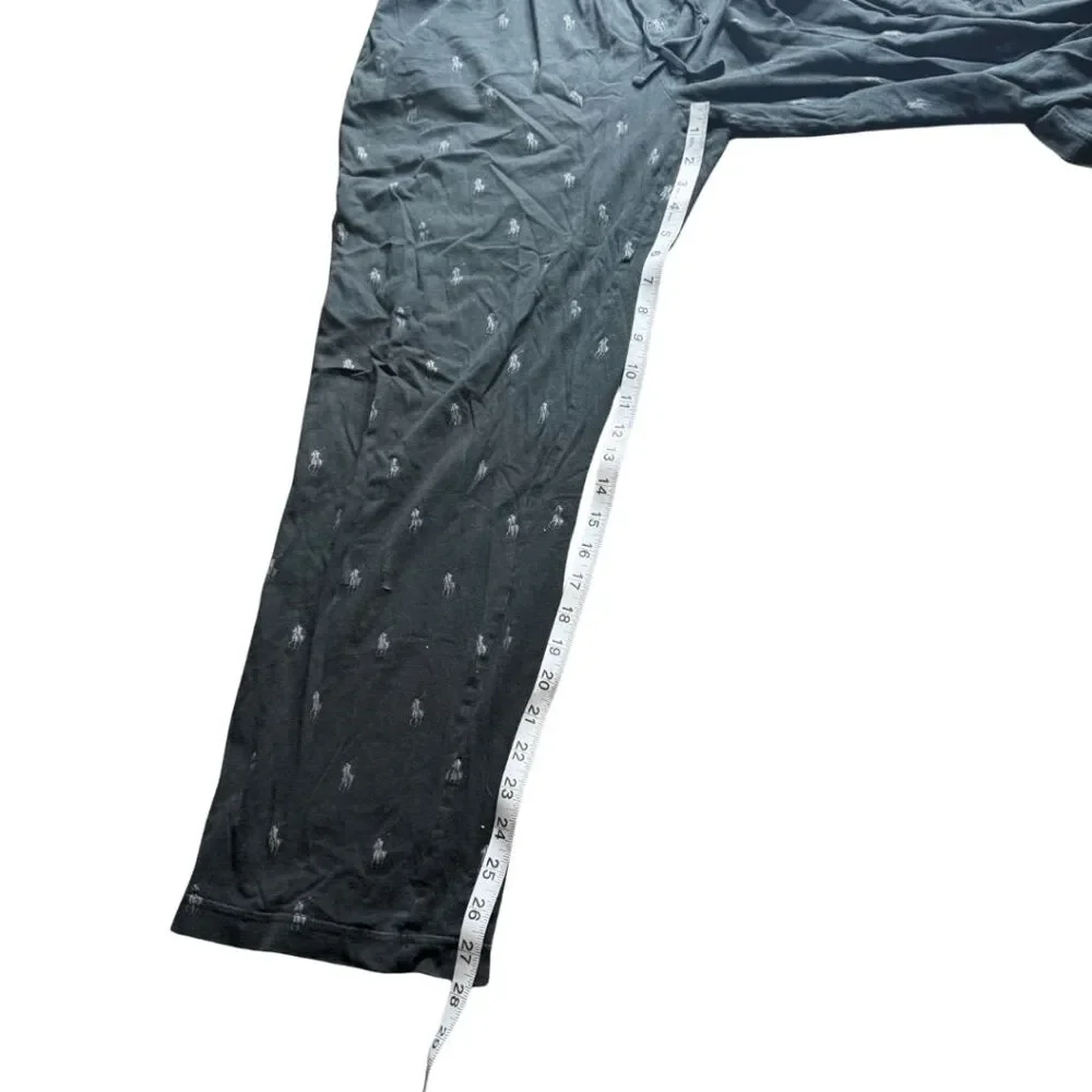Polo Ralph Lauren Mens Elastic Waist Drawstring Pony Sleep Pants Black‎ Large